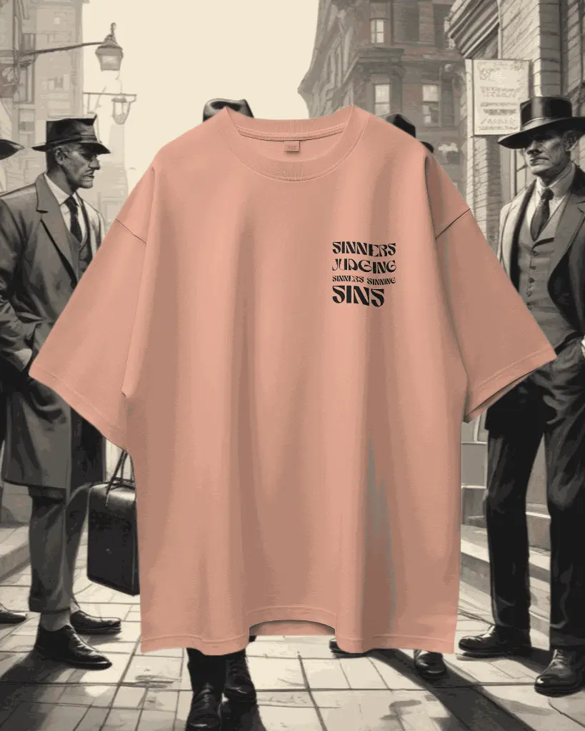 Pure Cotton Oversize Back and Front Print T-shirt (Heavy 220 GSM French Terry) Front #8.webp