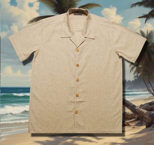 Khaki Cuban Oversize Shirt